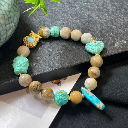 Chrysanthemum Stone Tara Bracelet - jewelry - weilin.com