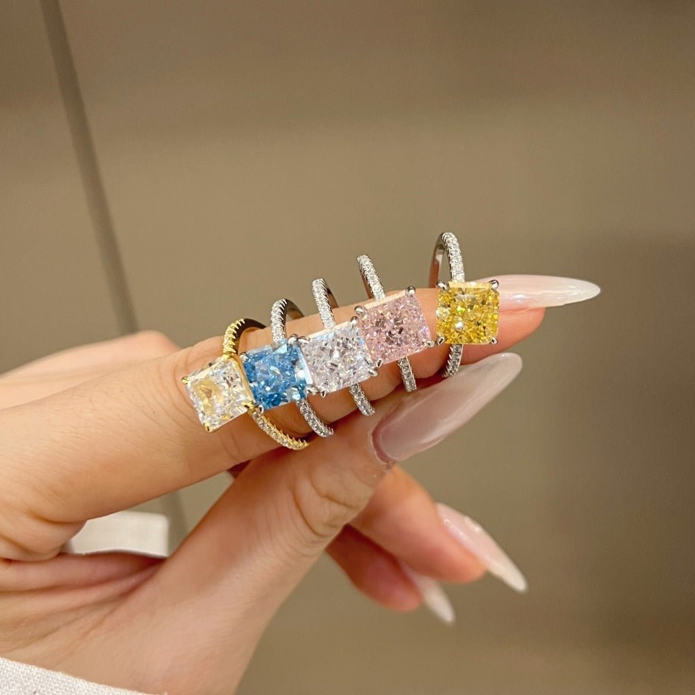 Classic and fashionable ice flower cut zircon ring - jewelry - weilin.com