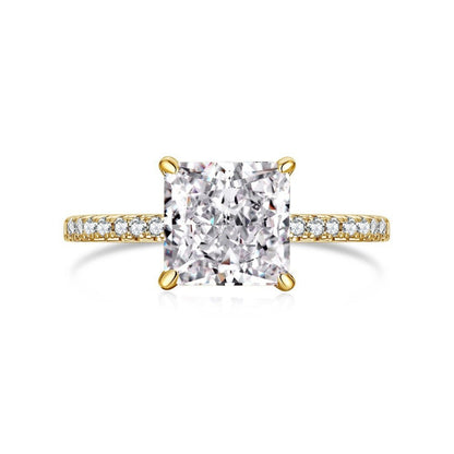 Classic and fashionable ice flower cut zircon ring - jewelry - weilin.com