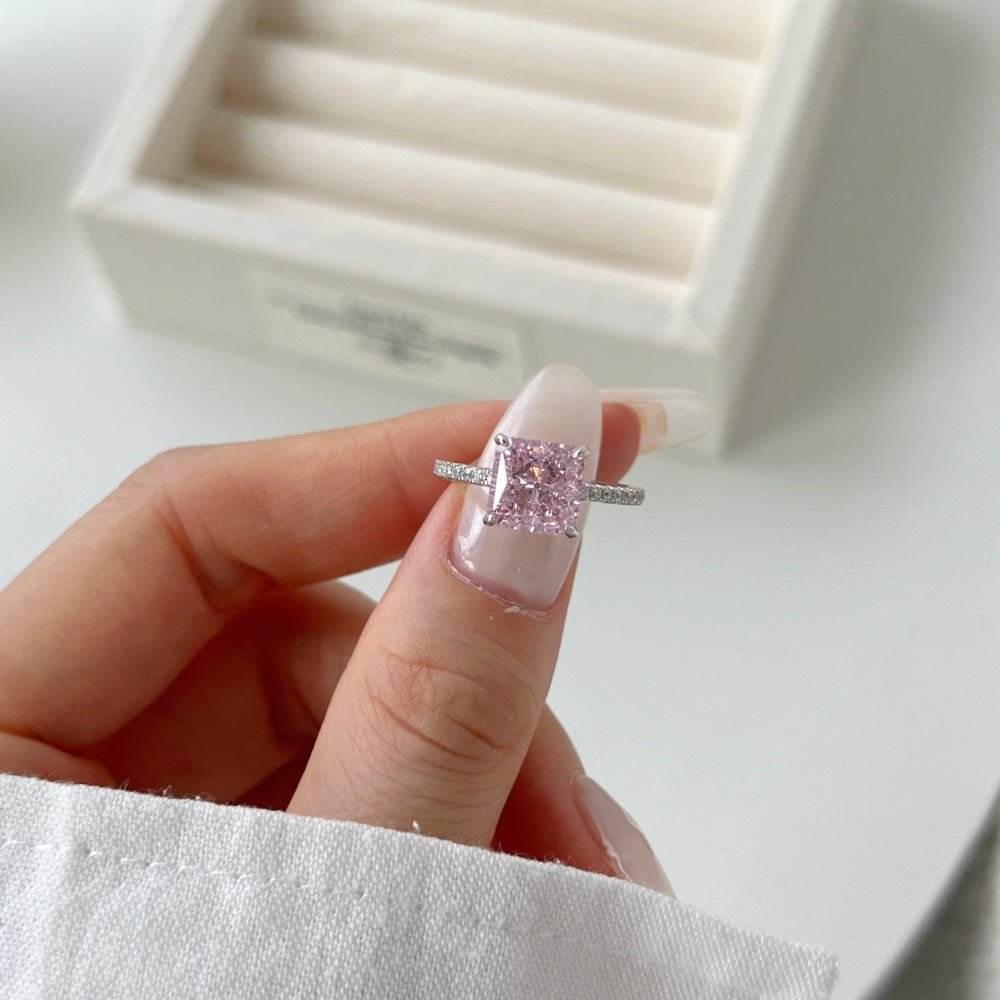 Classic and fashionable ice flower cut zircon ring - jewelry - weilin.com