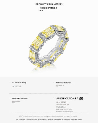 Classic noble shining ice flower cut high carbon diamond zircon ring - jewelry - weilin.com