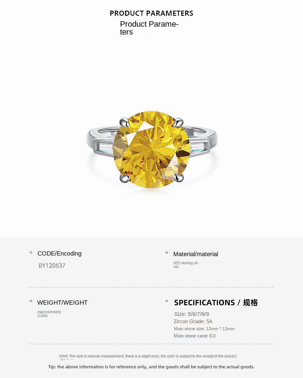 Classic noble shining ice flower cut high carbon diamond zircon ring - jewelry - weilin.com