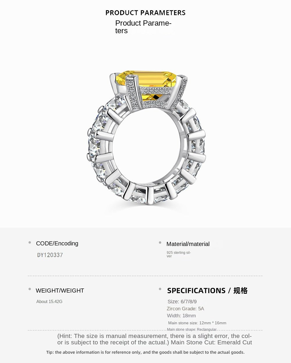 Classic noble shining ice flower cut high carbon diamond zircon ring - jewelry - weilin.com