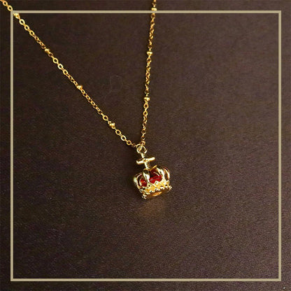 Classic Vintage Crown Pendant Women's Necklace - jewelry - weilin.com