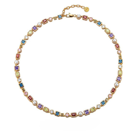 Colored diamond pearl necklace - jewelry - weilin.com