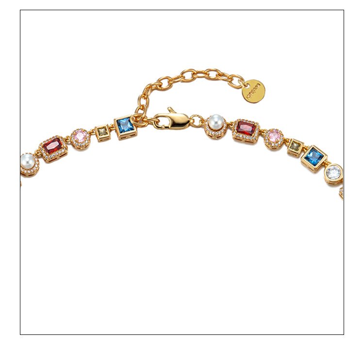 Colored diamond pearl necklace - jewelry - weilin.com