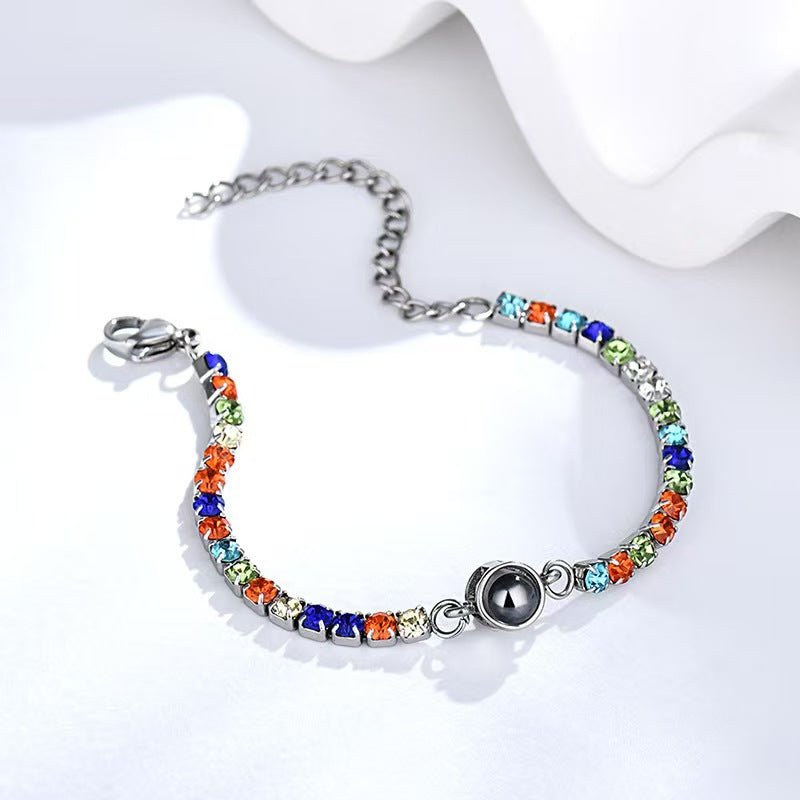 Colored diamond projection photo bracelet - jewelry - weilin.com