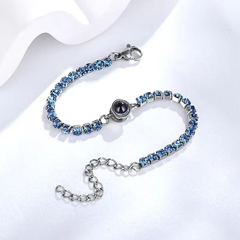 Colored diamond projection photo bracelet - jewelry - weilin.com