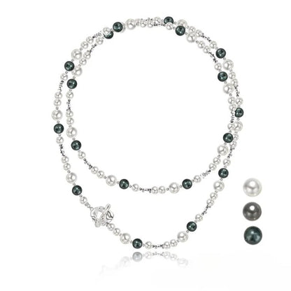 Colored pearl stacking necklace for clothing - jewelry - weilin.com