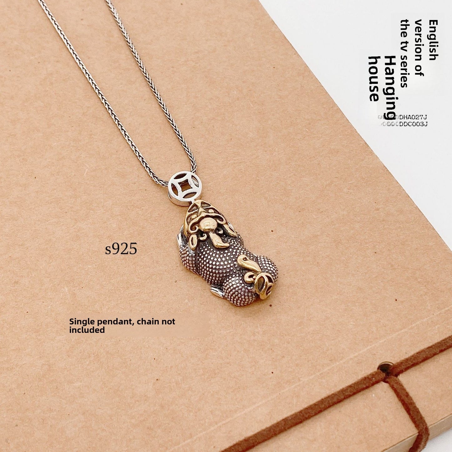 Couple 3D Pixiu Sterling Silver Pendant - jewelry - weilin.com