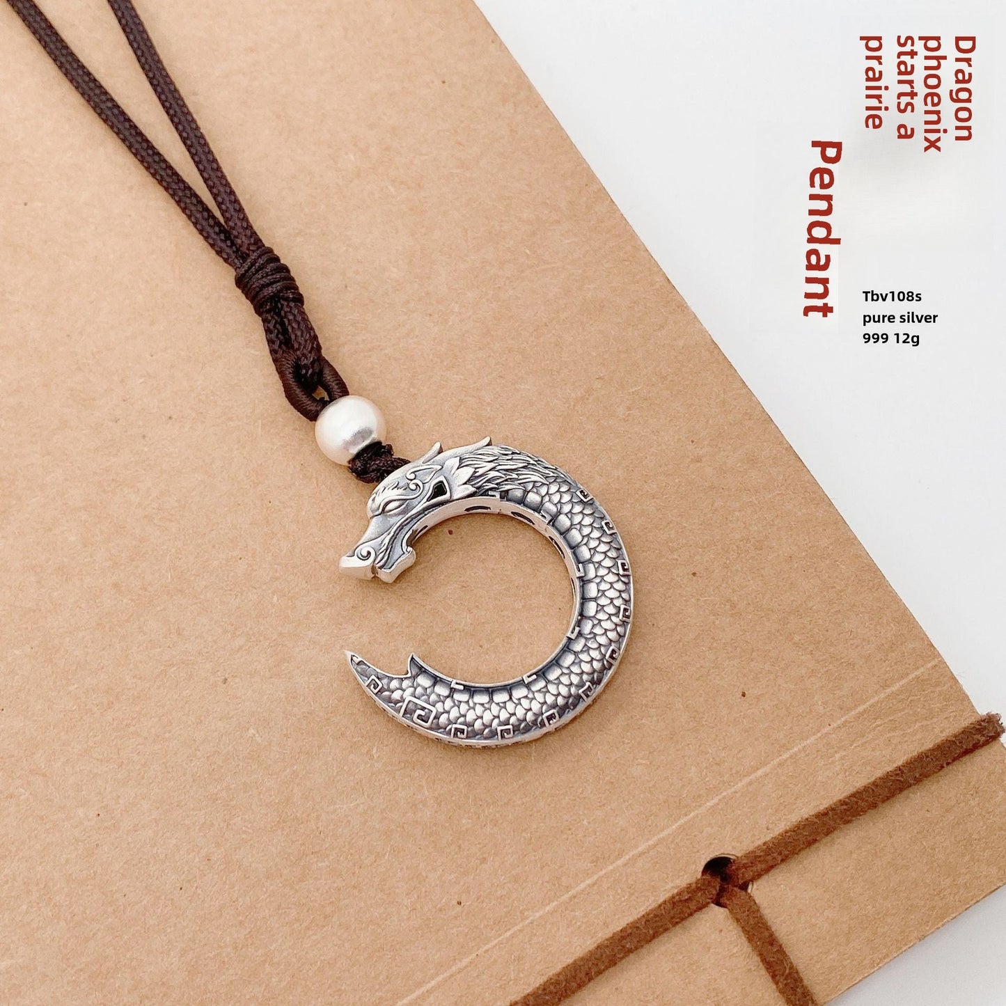 Couple's Ancient Dragon and Phoenix Sterling Silver Pendant Necklace - jewelry - weilin.com