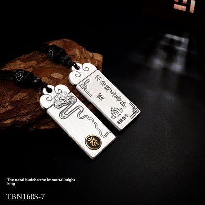Couple's Chinese Zodiac Silver Pendant Necklace - jewelry - weilin.com