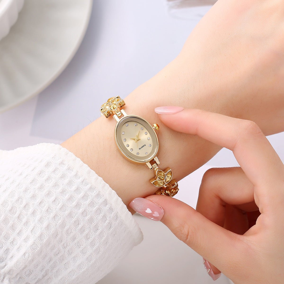 Crystal Clover Ladies Watch - jewelry - weilin.com