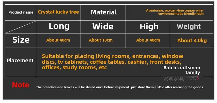 Crystal Feng Shui Fortune Tree Home Decoration Ornaments - jewelry - weilin.com