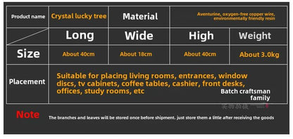 Crystal Feng Shui Fortune Tree Home Decoration Ornaments - jewelry - weilin.com
