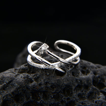 Cubic Zirconia Fashion Irregular Design Ring - jewelry - weilin.com