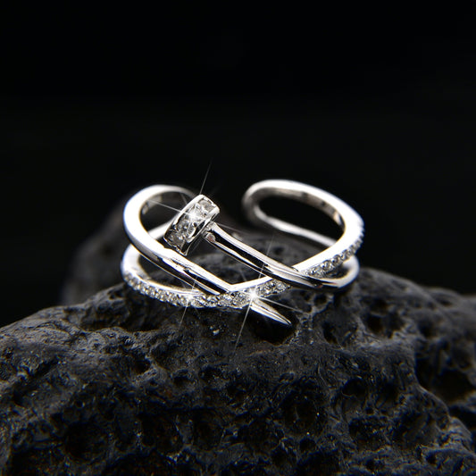 Cubic Zirconia Fashion Irregular Design Ring - jewelry - weilin.com