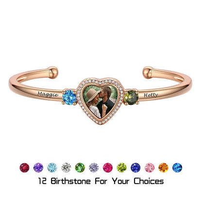 Custom photo heart photo bracelet - jewelry - weilin.com