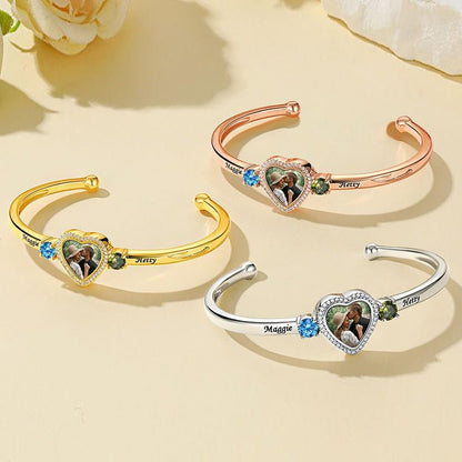 Custom photo heart photo bracelet - jewelry - weilin.com