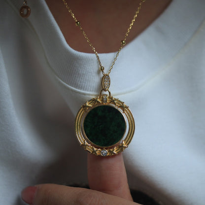 Jadeite Dry Green Round Plaque