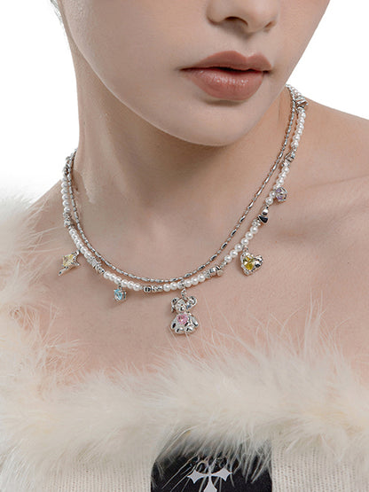 Millennial style cute bear necklace