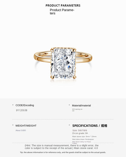 Temperament high carbon diamond stacking ring - jewelryweilin