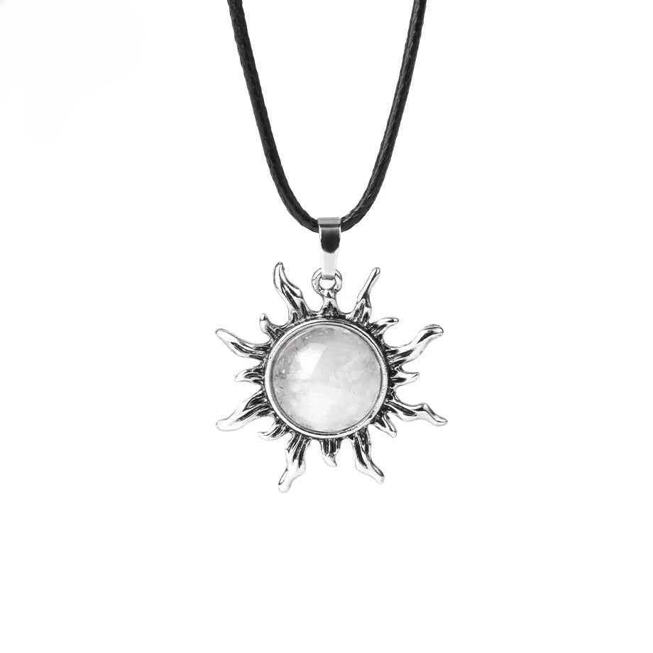 Vintage Amethyst Sunflower Pendant