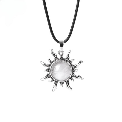 Vintage Amethyst Sunflower Pendant