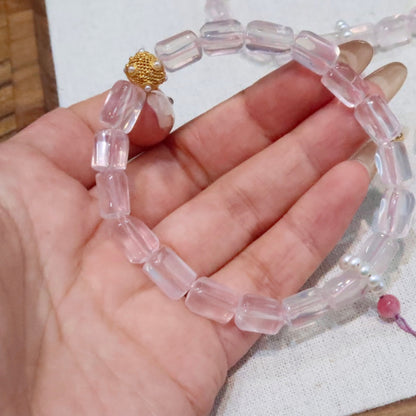 Natural Mozambique Rose Quartz Bracelet