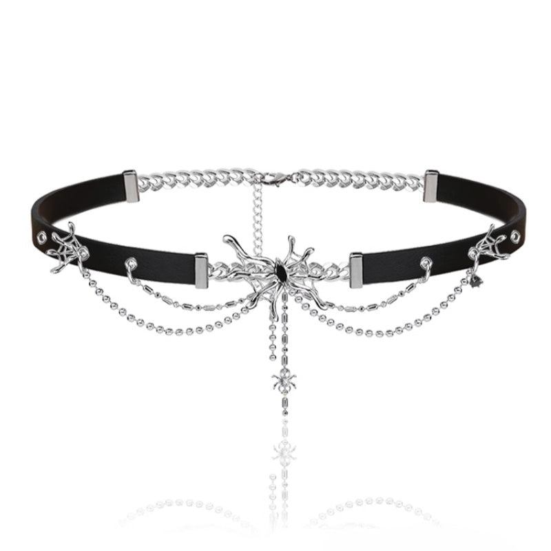 Short leather choker Necklace