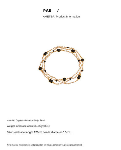 High-end retro simple pearl stacking necklace - jewelryweilin