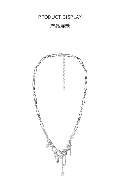 Dancing snake pearl necklace - jewelry - weilin.com