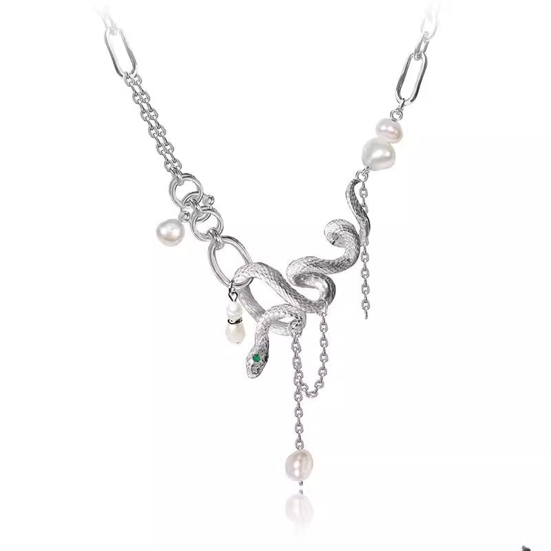 Dancing snake pearl necklace - jewelry - weilin.com