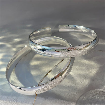 China Patterned solid sterling silver bracelet - jewelryweilin