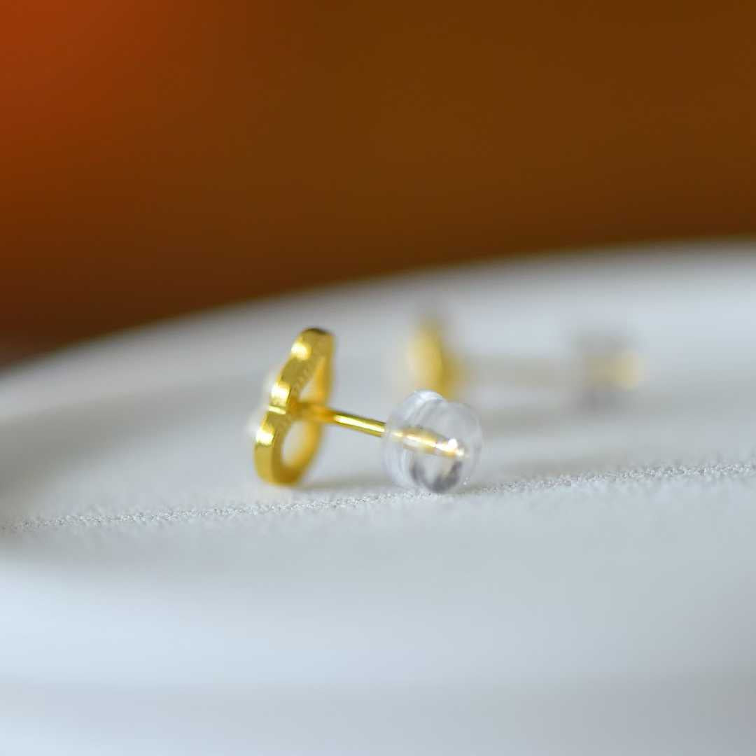 925 Silver Inlaid White Hetian Nephrite "Gourd for Double Blessings (Prosperity & Fortune)" Stud Earrings