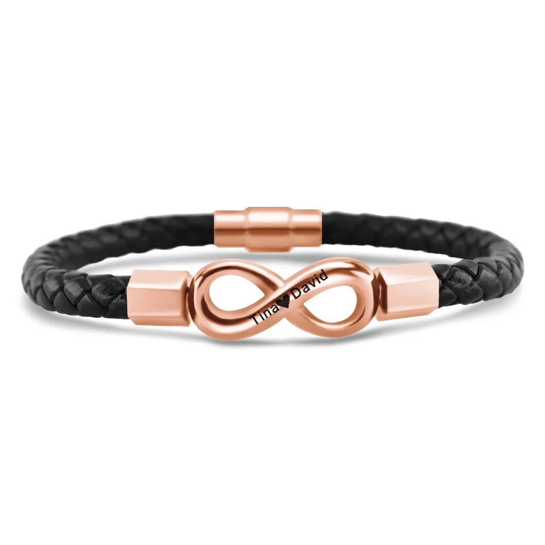DIY engraved 8 - character leather cord bracelet - jewelry - weilin.com