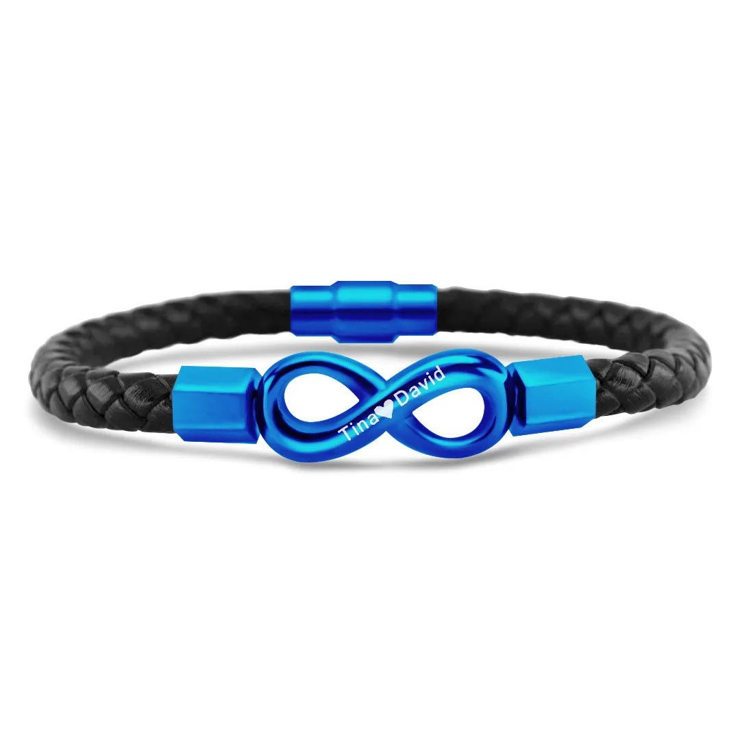 DIY engraved 8 - character leather cord bracelet - jewelry - weilin.com