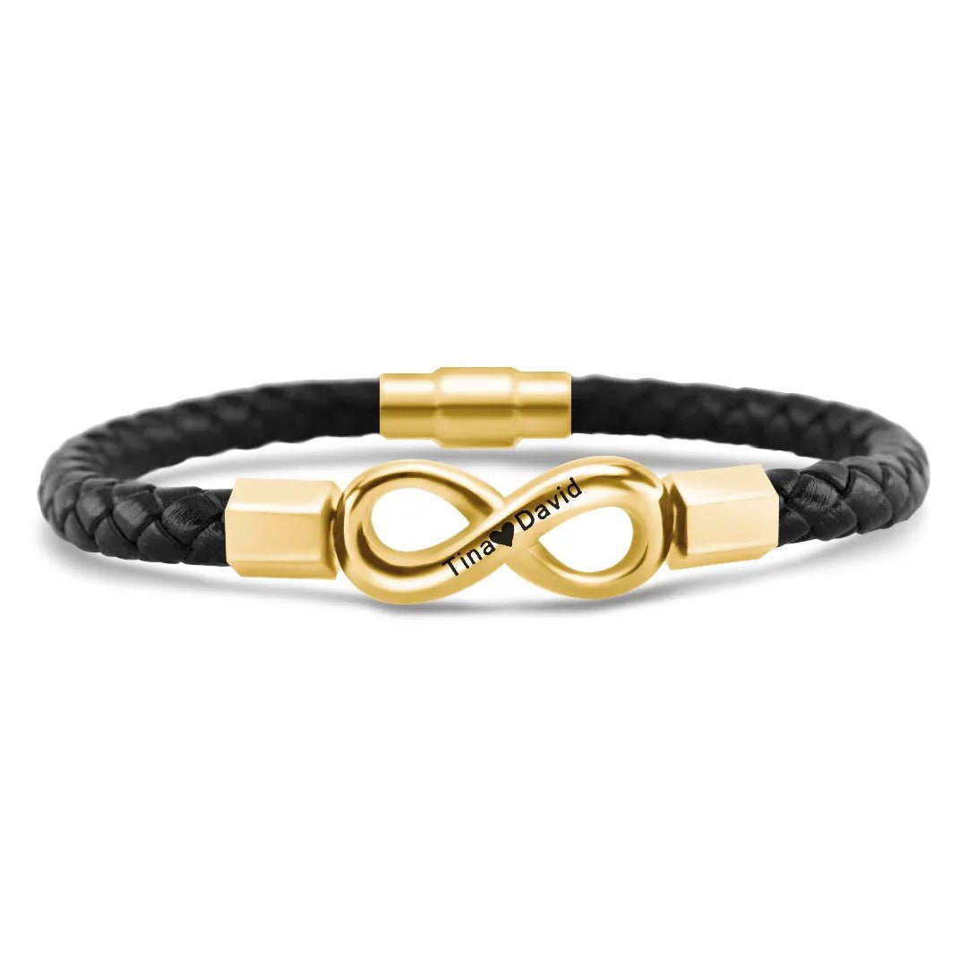 DIY engraved 8 - character leather cord bracelet - jewelry - weilin.com