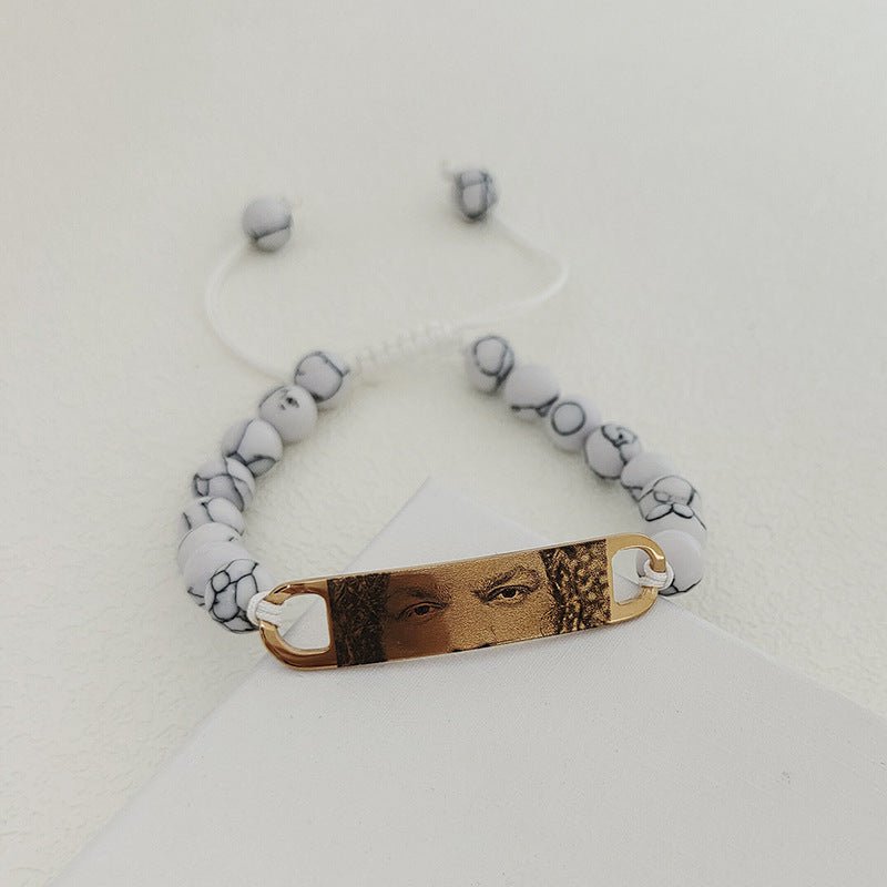 DIY picture engraving eye natural stone bracelet - jewelry - weilin.com