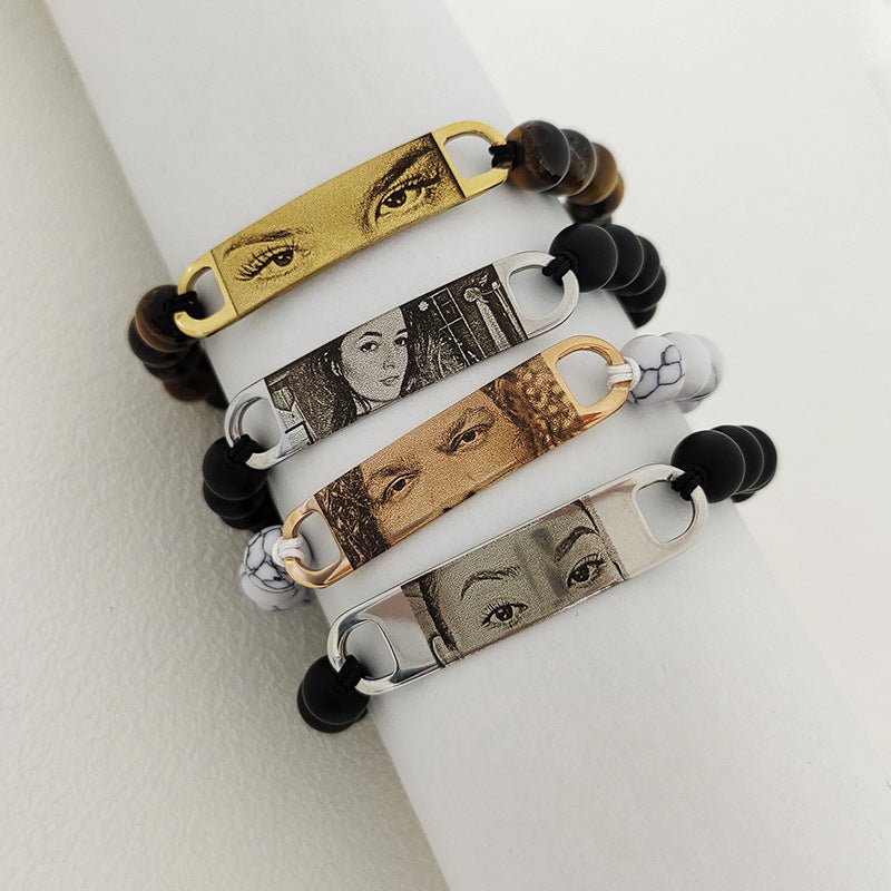 DIY picture engraving eye natural stone bracelet - jewelry - weilin.com