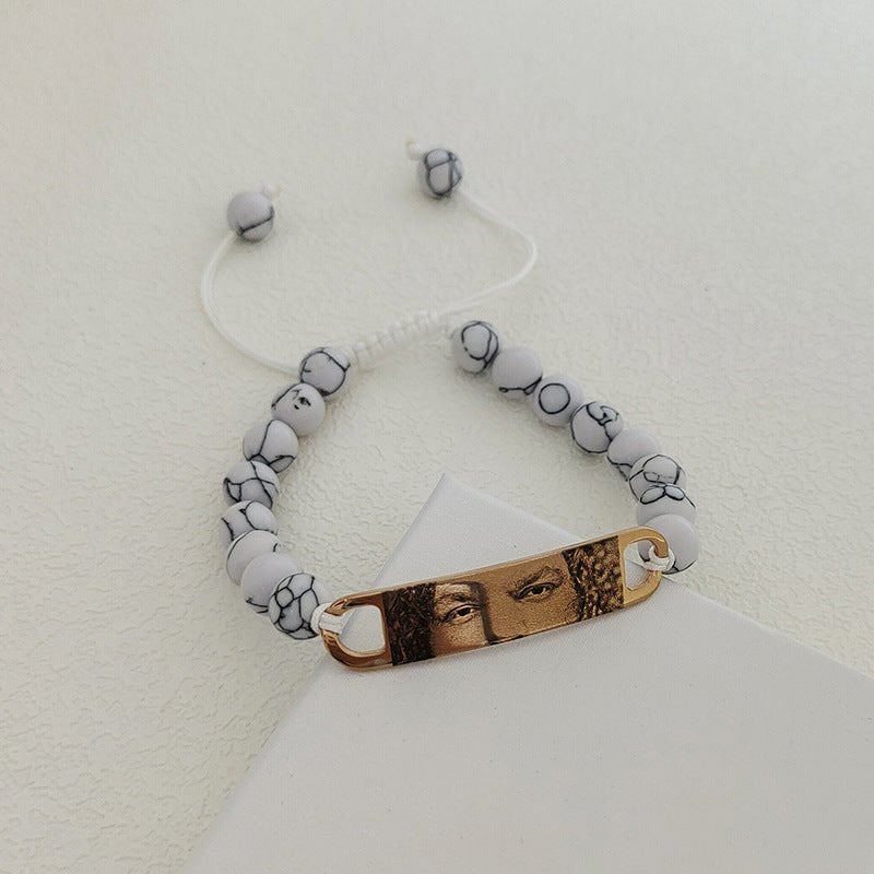 DIY picture engraving eye natural stone bracelet - jewelry - weilin.com
