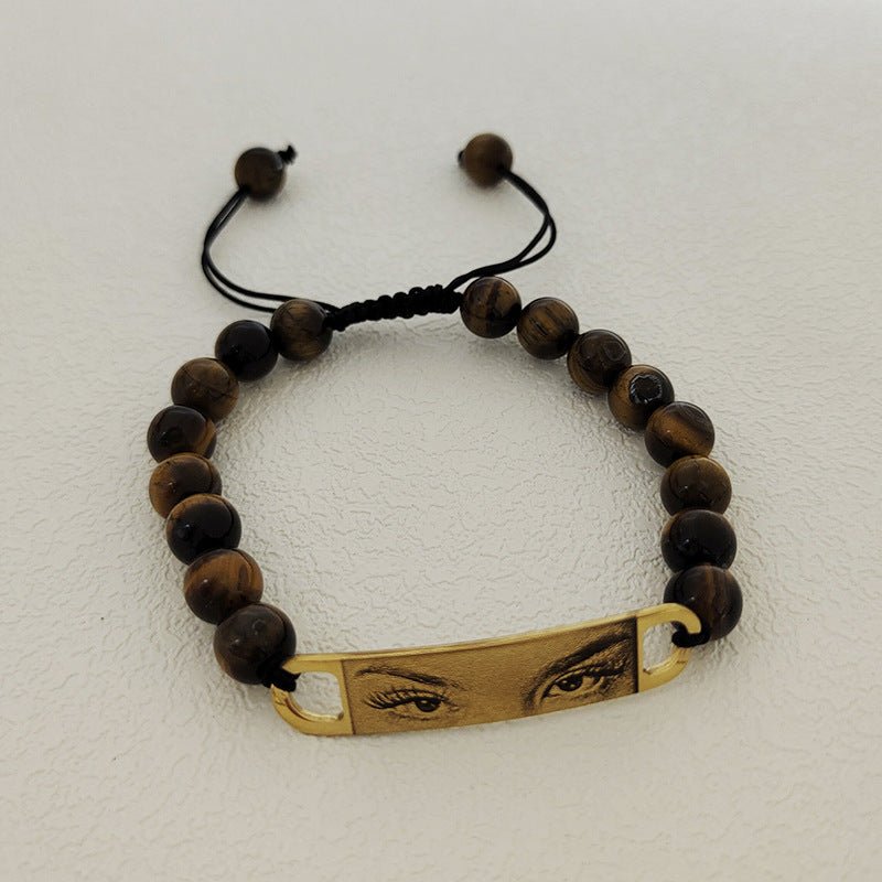 DIY picture engraving eye natural stone bracelet - jewelry - weilin.com