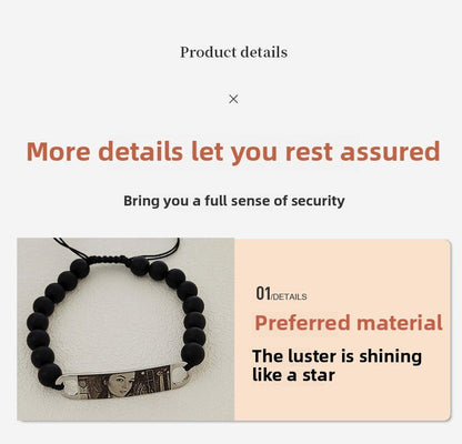 DIY picture engraving eye natural stone bracelet - jewelry - weilin.com