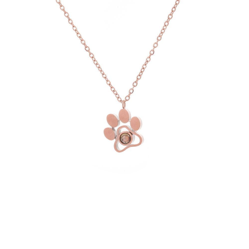 Dog Paw Photo Projection Necklace - jewelry - weilin.com