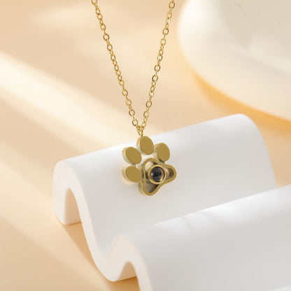 Dog Paw Photo Projection Necklace - jewelry - weilin.com