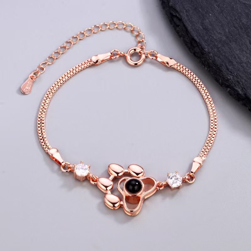 Dog paw print projection photo bracelet - jewelry - weilin.com