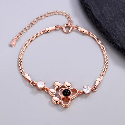 Dog paw print projection photo bracelet - jewelry - weilin.com