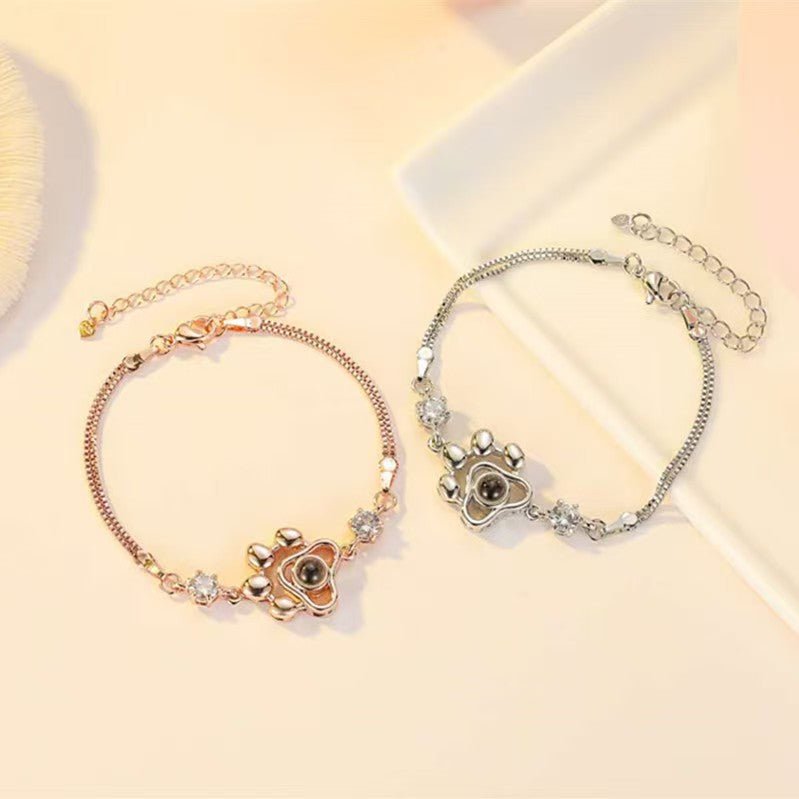 Dog paw print projection photo bracelet - jewelry - weilin.com
