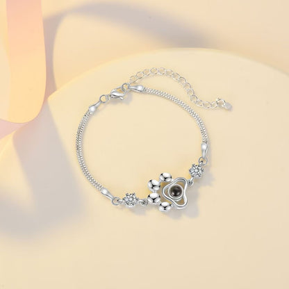 Dog paw print projection photo bracelet - jewelry - weilin.com