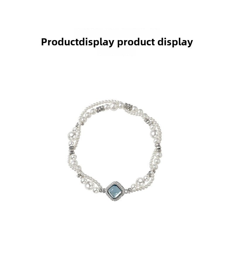 Double - layer wrapped pearl bracelet - jewelry - weilin.com